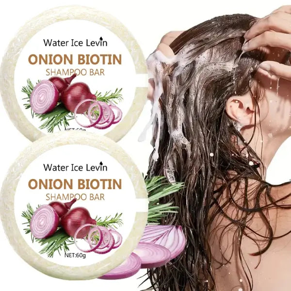 Onion and Biotin Shampoo Soap - 60g Suitable for All Hair Types Moisturizing and Smoothing Rich in Rosemary Extract