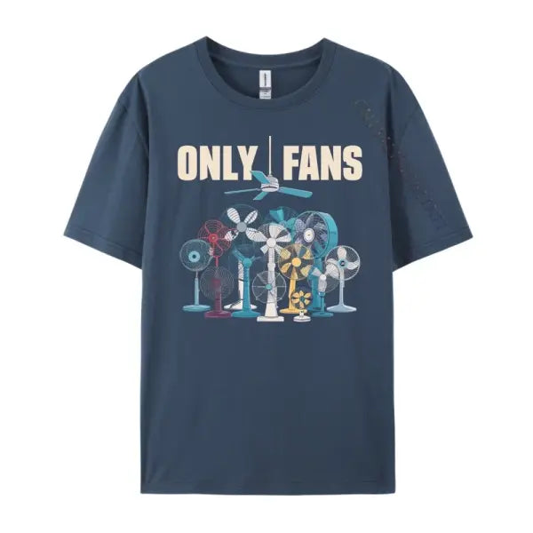Only Fans Mens Clothing Plus Size Men’s Fashion Short Sleeve Clothing Print Cotton Tee Shirts - Navy Blue（ AE existing