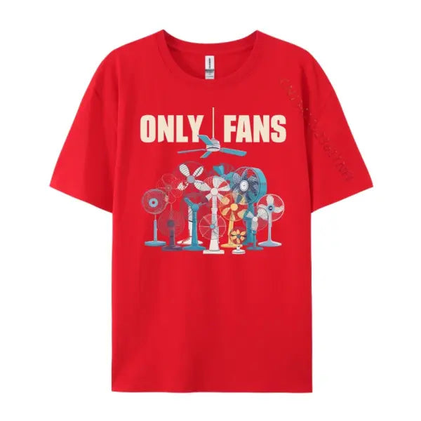 Only Fans Mens Clothing Plus Size Men’s Fashion Short Sleeve Clothing Print Cotton Tee Shirts - Red / XXXL