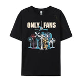 Only Fans Mens Clothing Plus Size Men’s Fashion Short Sleeve Clothing Print Cotton Tee Shirts - black / XXXL