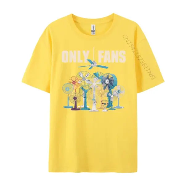 Only Fans Mens Clothing Plus Size Men’s Fashion Short Sleeve Clothing Print Cotton Tee Shirts - Yellow / XS（old）