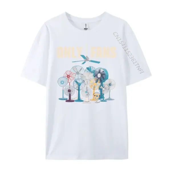 Only Fans Mens Clothing Plus Size Men’s Fashion Short Sleeve Clothing Print Cotton Tee Shirts - WHITE / XXXL