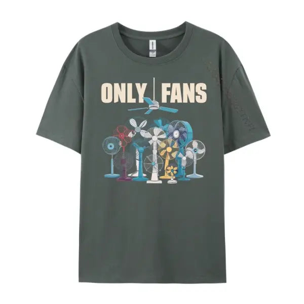 Only Fans Mens Clothing Plus Size Men’s Fashion Short Sleeve Clothing Print Cotton Tee Shirts - Dark Grey / M