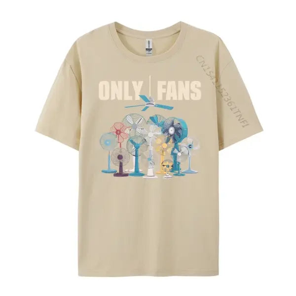 Only Fans Mens Clothing Plus Size Men’s Fashion Short Sleeve Clothing Print Cotton Tee Shirts - Beige / XXXL