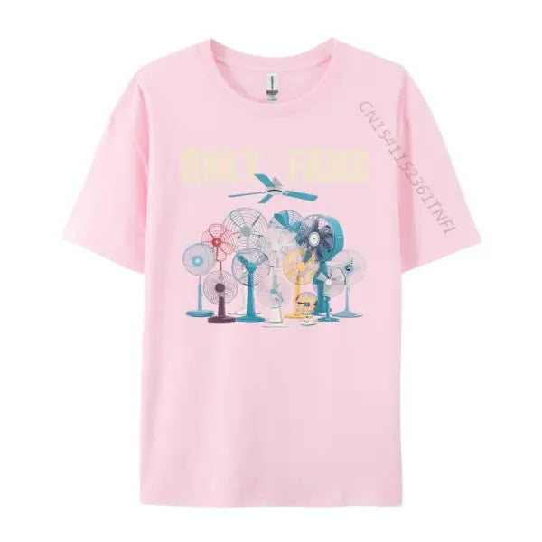 Only Fans Mens Clothing Plus Size Men’s Fashion Short Sleeve Clothing Print Cotton Tee Shirts - Pink / XL