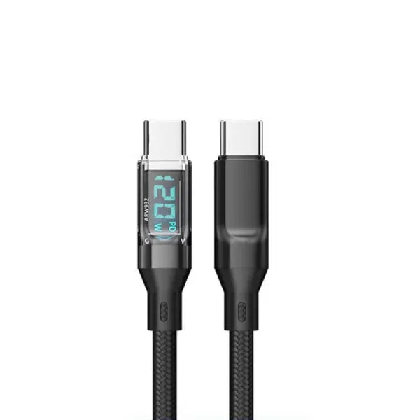 OOZCC LCD Watt Display Cable Max 120W Super Fast Charging USB Type C Cable Data Transfer USB A to Lightning