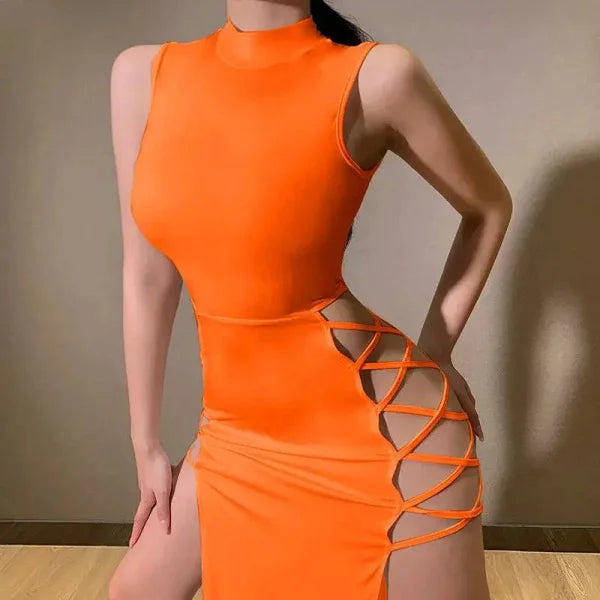 Women’s Dresses - Casual Evening and Fashion Styles - Orange / S