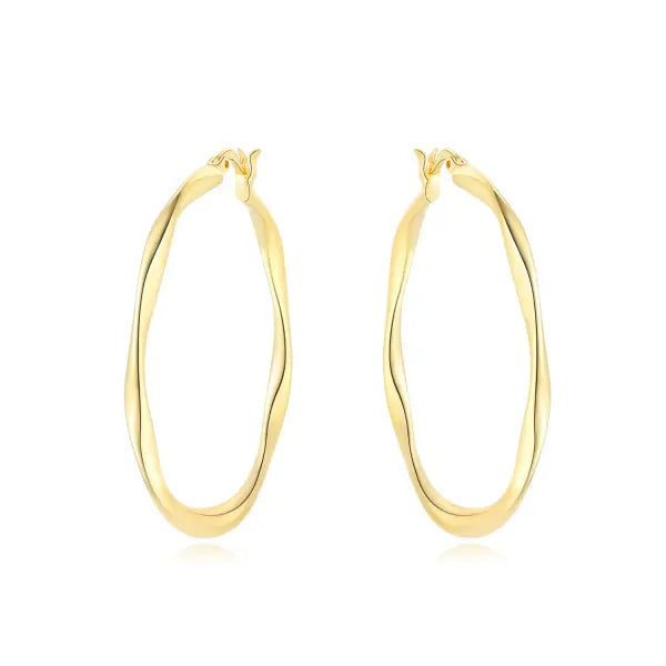 Vintage hoop earrings sterling silver zircon for women - OTE4062-GD
