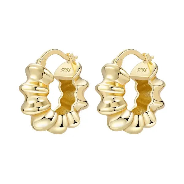 Vintage hoop earrings sterling silver zircon for women - OTE4132