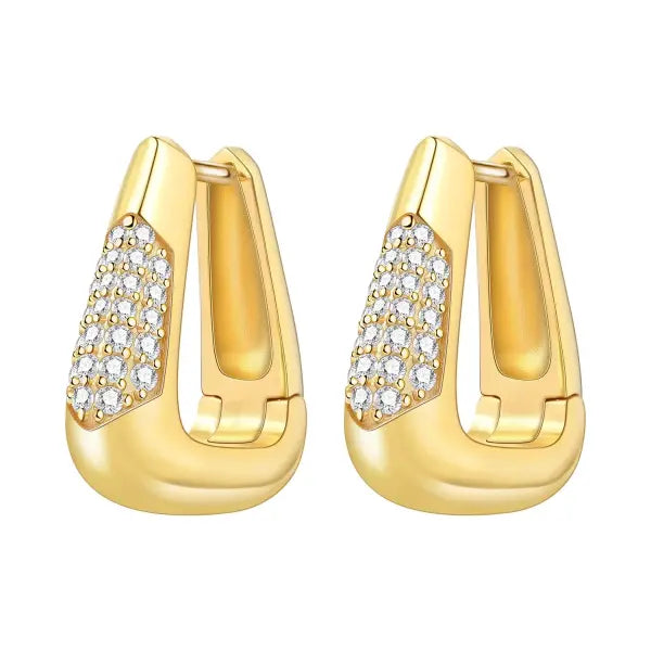 Vintage hoop earrings sterling silver zircon for women - OTE4122