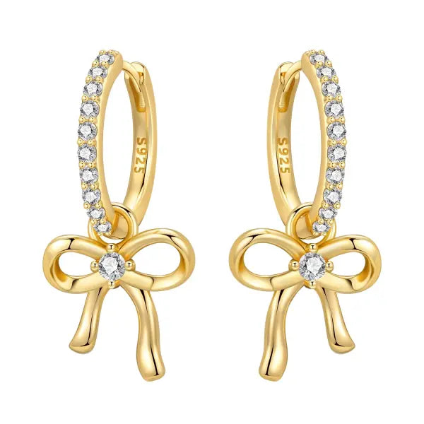 Vintage hoop earrings sterling silver zircon for women - OTE4435