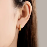Vintage hoop earrings sterling silver zircon for women