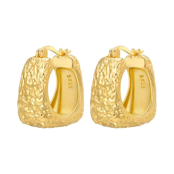 Vintage hoop earrings sterling silver zircon for women - OTE4377