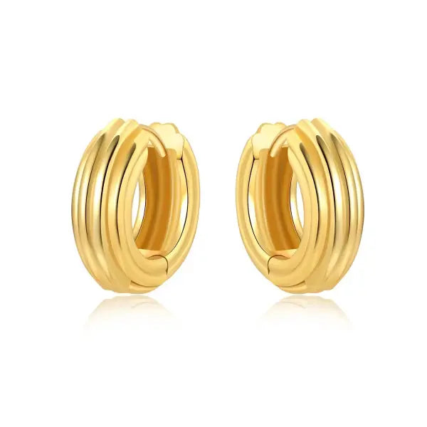 Vintage hoop earrings sterling silver zircon for women - OTE4040