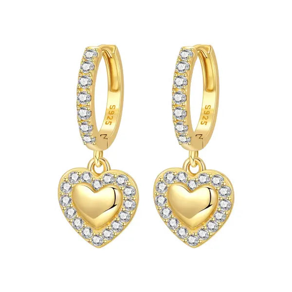 Vintage hoop earrings sterling silver zircon for women - OTE4433