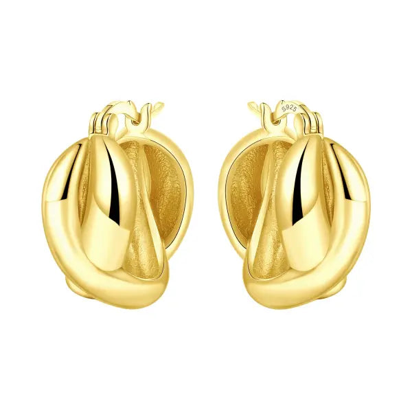 Vintage hoop earrings sterling silver zircon for women - OTE4106