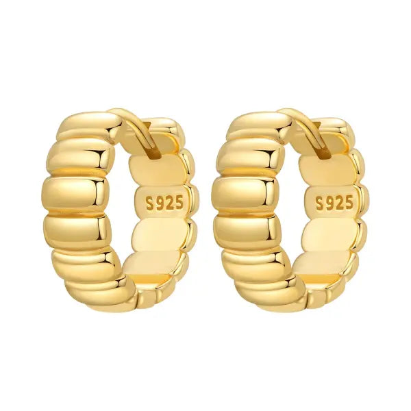 Vintage hoop earrings sterling silver zircon for women - OTE4399