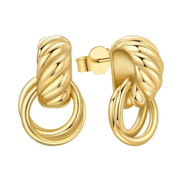 Vintage hoop earrings sterling silver zircon for women - OTE4225