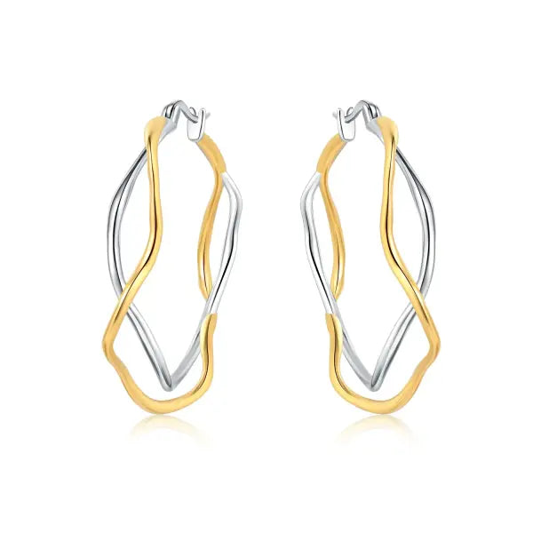 Vintage hoop earrings sterling silver zircon for women - OTE4049