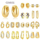 Vintage hoop earrings sterling silver zircon for women
