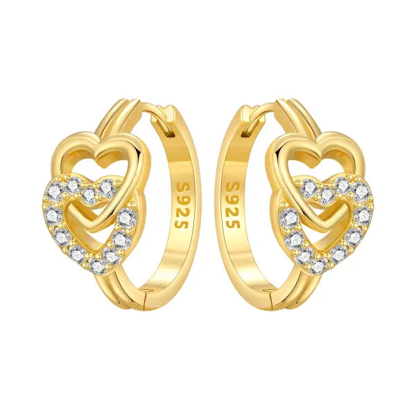 Vintage hoop earrings sterling silver zircon for women - OTE4385