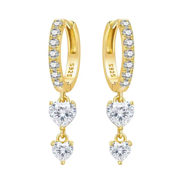 Vintage hoop earrings sterling silver zircon for women - OTE4395