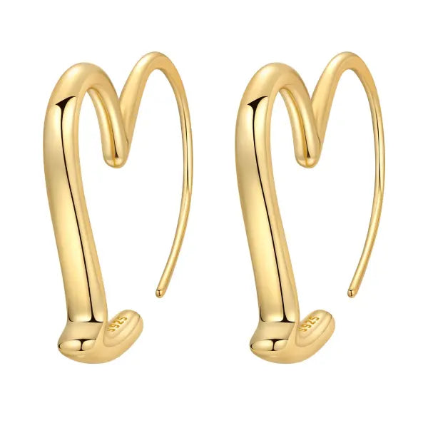 Vintage hoop earrings sterling silver zircon for women - OTE4387