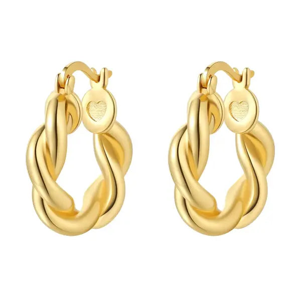 Vintage hoop earrings sterling silver zircon for women - OTE4071