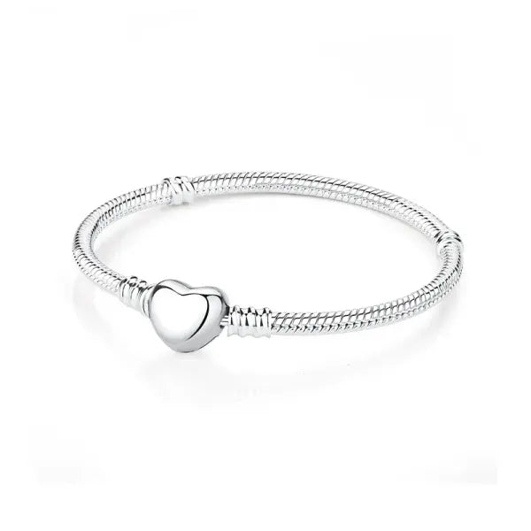 Sam Panda Certificate 925 Sterling Silver Bracelets Bangles Love Heart - 3 / 21cm