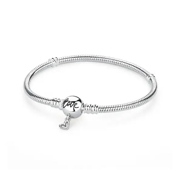 Sam Panda Certificate 925 Sterling Silver Bracelets Bangles Love Heart - 31 / 17cm