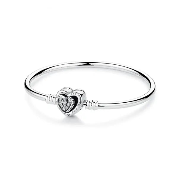 Sam Panda Certificate 925 Sterling Silver Bracelets Bangles Love Heart - 19 / 21cm