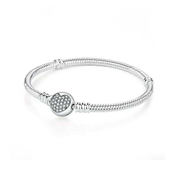 Sam Panda Certificate 925 Sterling Silver Bracelets Bangles Love Heart - 5 / 21cm
