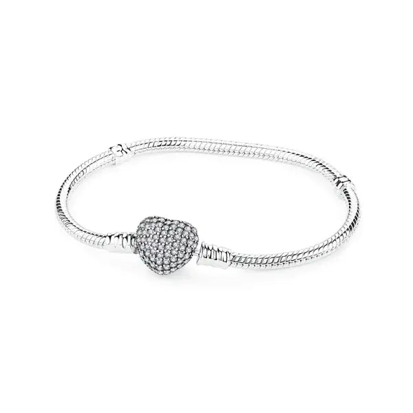 Sam Panda Certificate 925 Sterling Silver Bracelets Bangles Love Heart - 16 / 21cm