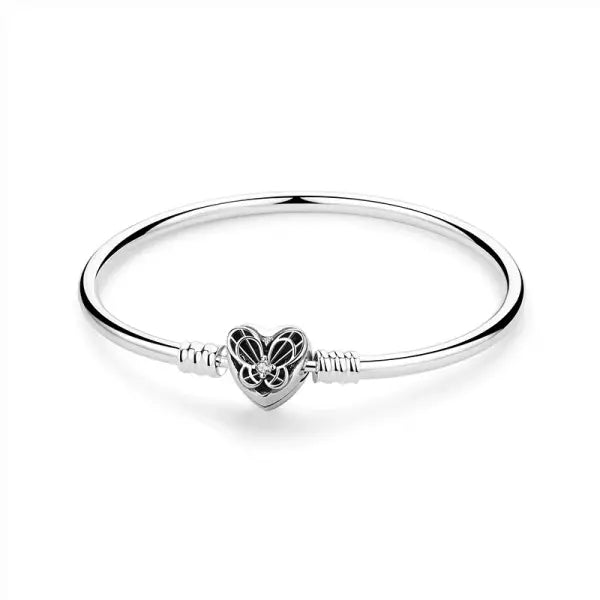 Sam Panda Certificate 925 Sterling Silver Bracelets Bangles Love Heart - 29 / 18cm