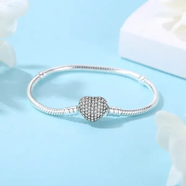 Sam Panda Certificate 925 Sterling Silver Bracelets Bangles Love Heart