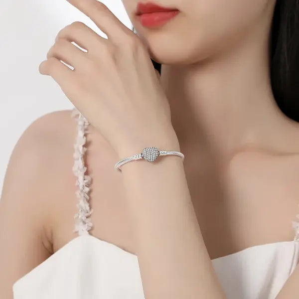 Sam Panda Certificate 925 Sterling Silver Bracelets Bangles Love Heart