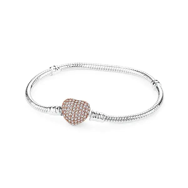 Sam Panda Certificate 925 Sterling Silver Bracelets Bangles Love Heart - 17 / 21cm