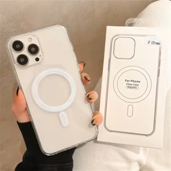Original Clear For Magsafe Magnetic Wireless Charging Animation Case For iPhone 16 15 14 13 12 11 Plus Mini Pro Max XS