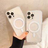 Original Clear For Magsafe Magnetic Wireless Charging Animation Case For iPhone 16 15 14 13 12 11 Plus Mini Pro Max XS