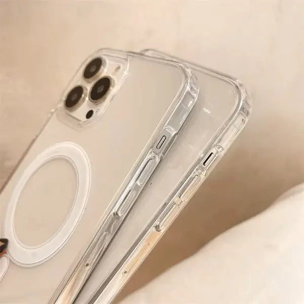 Original Clear For Magsafe Magnetic Wireless Charging Animation Case For iPhone 16 15 14 13 12 11 Plus Mini Pro Max XS