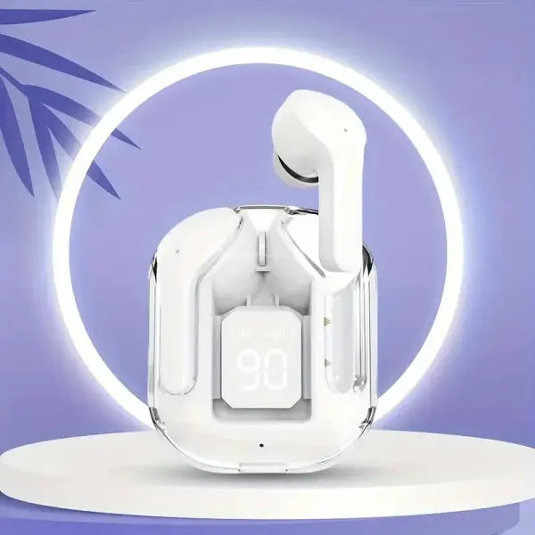 Original T2 Wireless Bluetooth Earphone Transparent HIFI Headphones LED Power Digital Display Stereo Sound Earphones