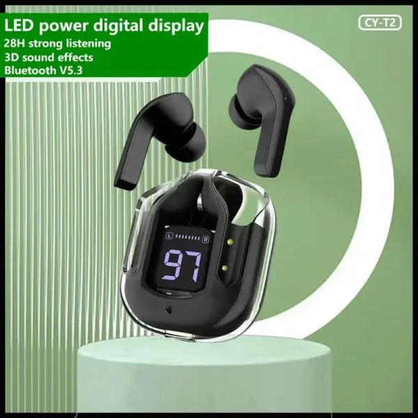 Original T2 Wireless Bluetooth Earphones with Transparent HiFi Stereo Sound - Himpall