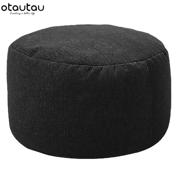 OTAUTAU Linen Bean Bag Chair with Filling Beanbag Pouf Ottoman Footstool Tatami Round Stool Futon Puff Relax Lounge