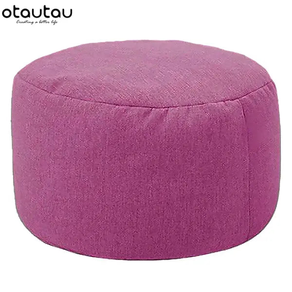 OTAUTAU Linen Bean Bag Chair with Filling Beanbag Pouf Ottoman Footstool Tatami Round Stool Futon Puff Relax Lounge