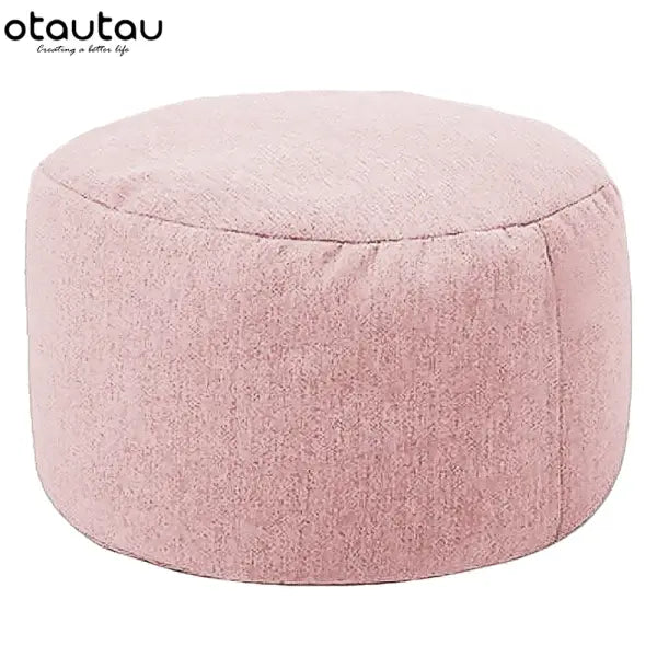 OTAUTAU Linen Bean Bag Chair with Filling Beanbag Pouf Ottoman Footstool Tatami Round Stool Futon Puff Relax Lounge