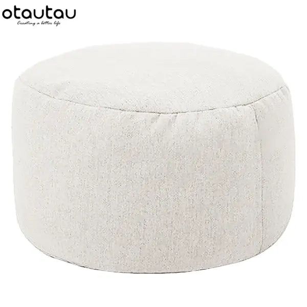 OTAUTAU Linen Bean Bag Chair with Filling Beanbag Pouf Ottoman Footstool Tatami Round Stool Futon Puff Relax Lounge