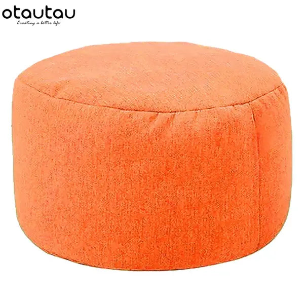 OTAUTAU Linen Bean Bag Chair with Filling Beanbag Pouf Ottoman Footstool Tatami Round Stool Futon Puff Relax Lounge
