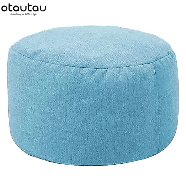 OTAUTAU Linen Bean Bag Chair with Filling Beanbag Pouf Ottoman Footstool Tatami Round Stool Futon Puff Relax Lounge