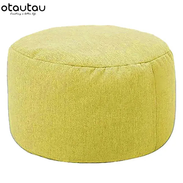 OTAUTAU Linen Bean Bag Chair with Filling Beanbag Pouf Ottoman Footstool Tatami Round Stool Futon Puff Relax Lounge