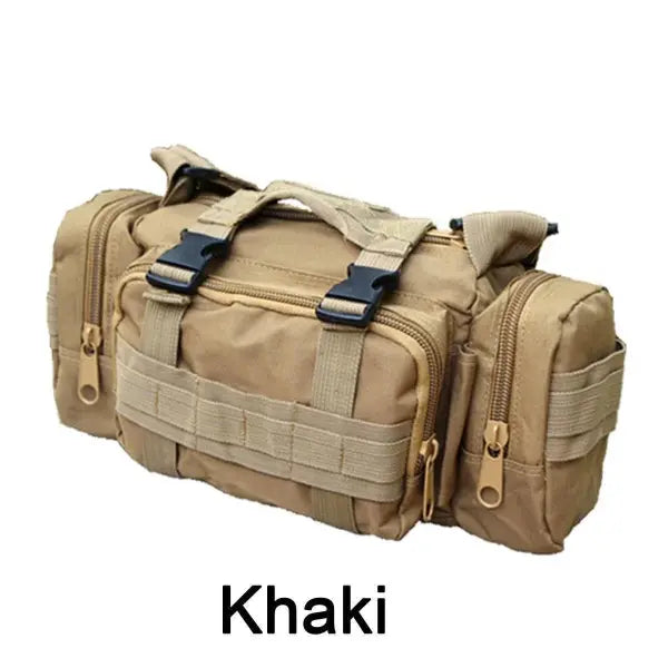 Hunting Waist Pack Camping Hiking Pouch Chest Bag Nylon Versatile Use - Khaki